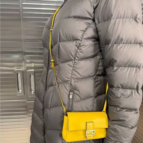 Fendi Yellow Micro Baguette Leather Crossbody Bag - Picture 2 of 15